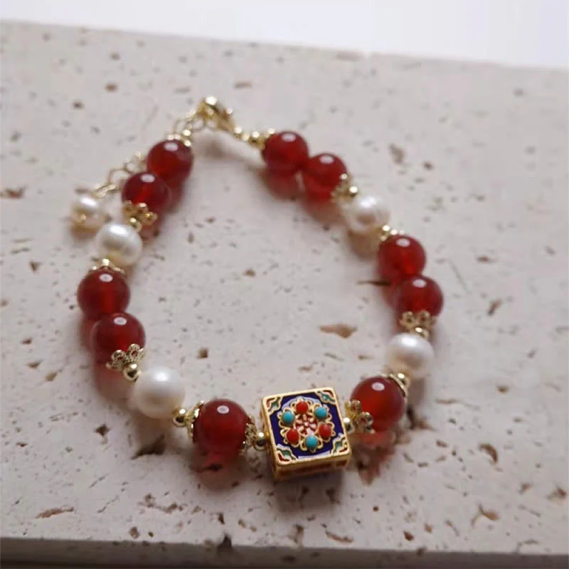 Bracciale Buddha Stones Agata Rossa Perla Fiducia Autoaccettazione - Image 15