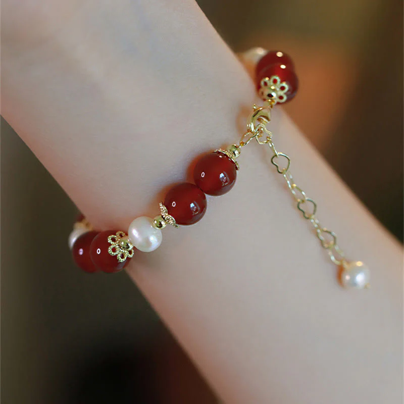 Bracciale Buddha Stones Agata Rossa Perla Fiducia Autoaccettazione - Image 7