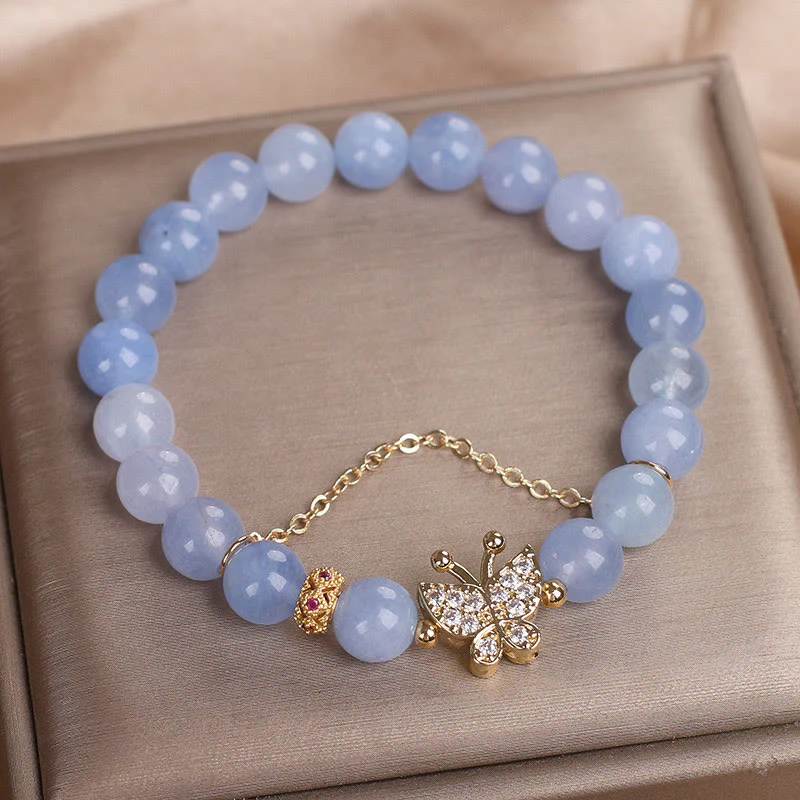 Bracciale Buddha Stones Aquamarine Butterfly Serenity - Image 3