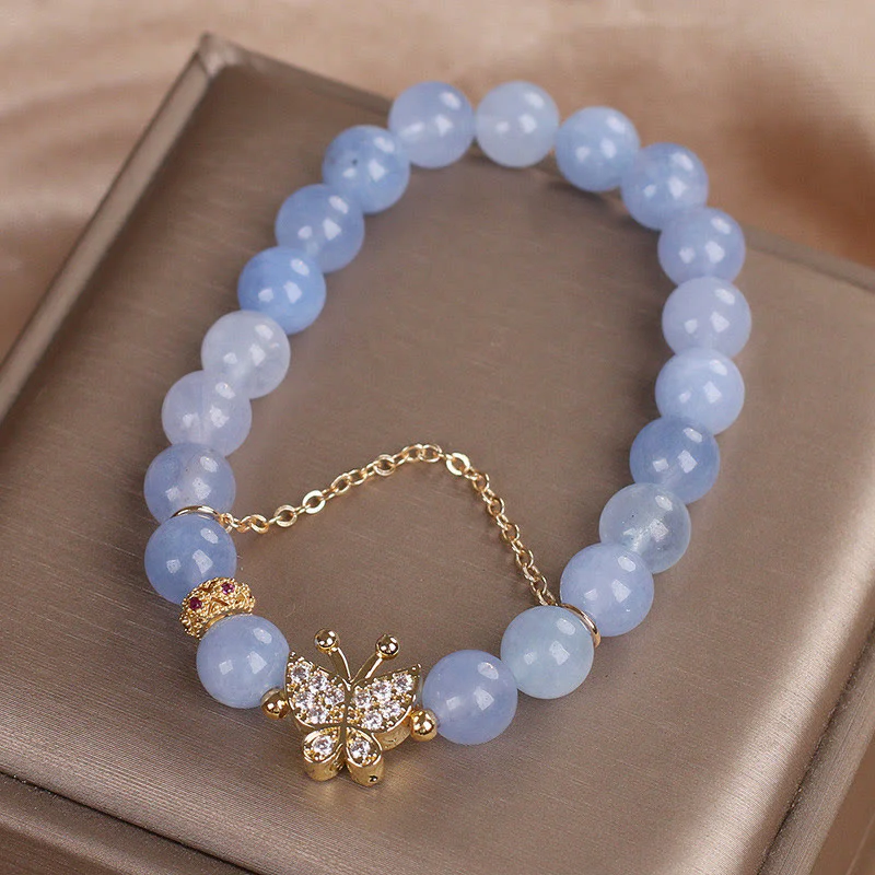 Bracciale Buddha Stones Aquamarine Butterfly Serenity - Image 4