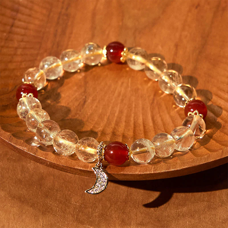 Bracciale Buddha Stones Citrino Agata Rossa Luna Prosperità - Image 3