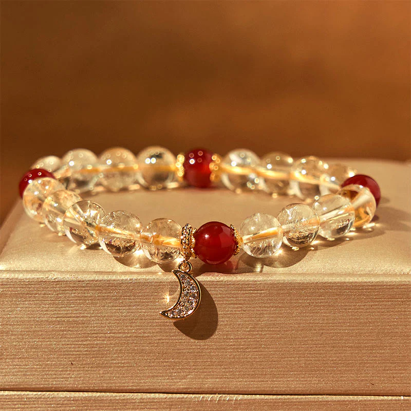 Bracciale Buddha Stones Citrino Agata Rossa Luna Prosperità - Image 8