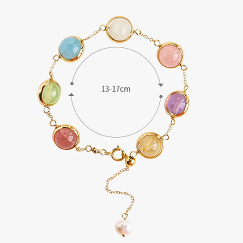 Bracciale Buddha Stones con cristalli colorati, ametista, quarzo fragola e bilanciamento - Image 13