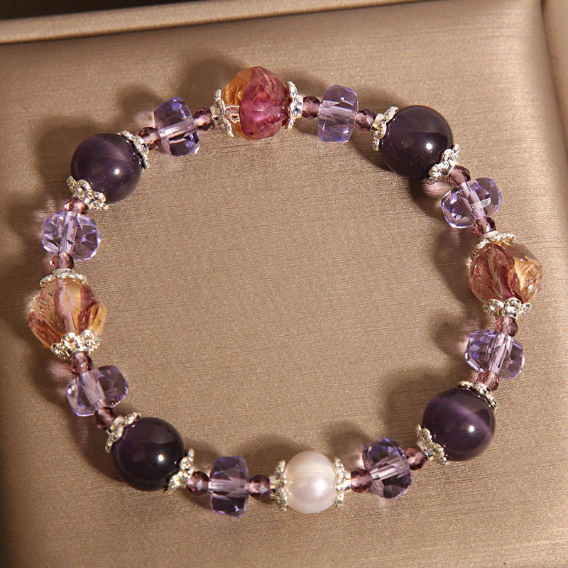 Bracciale Buddha Stones con perle di cristallo di ametista naturale e pietre positive - Image 2