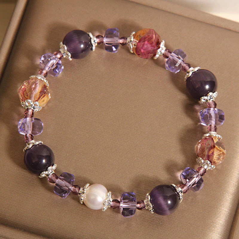 Bracciale Buddha Stones con perle di cristallo di ametista naturale e pietre positive - Image 3