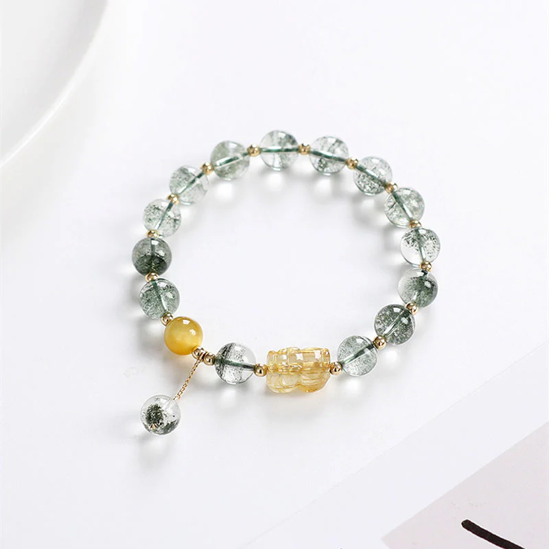 Bracciale Buddha Stones Green Phantom Citrine PiXiu Confidence - Image 5