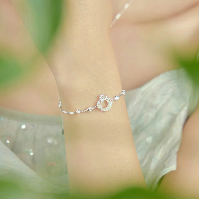 Bracciale Buddha Stones Hetian Jade 925 Sterling Silver Cubic Zirconia Pearl Lotus - Image 4