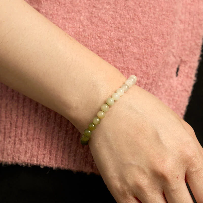 Bracciale Buddha Stones Hetian Jade Gradient Color Abbondanza - Image 5