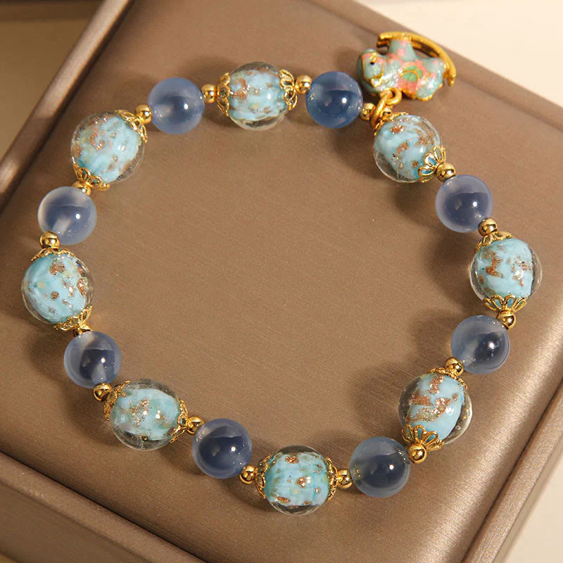 Bracciale Buddha Stones in agata naturale color caramella e cristallo bianco per l'anno del cavallo - Image 5