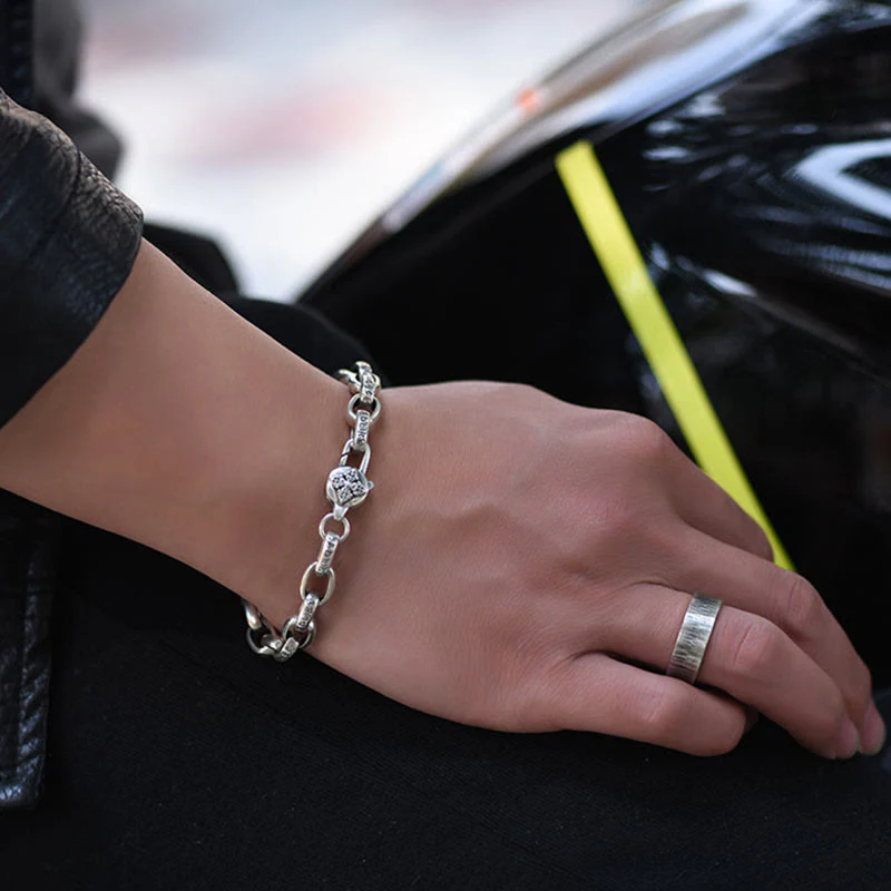 Bracciale Buddha Stones in argento sterling 925 con sei parole vere e saggezza, calma - Image 10