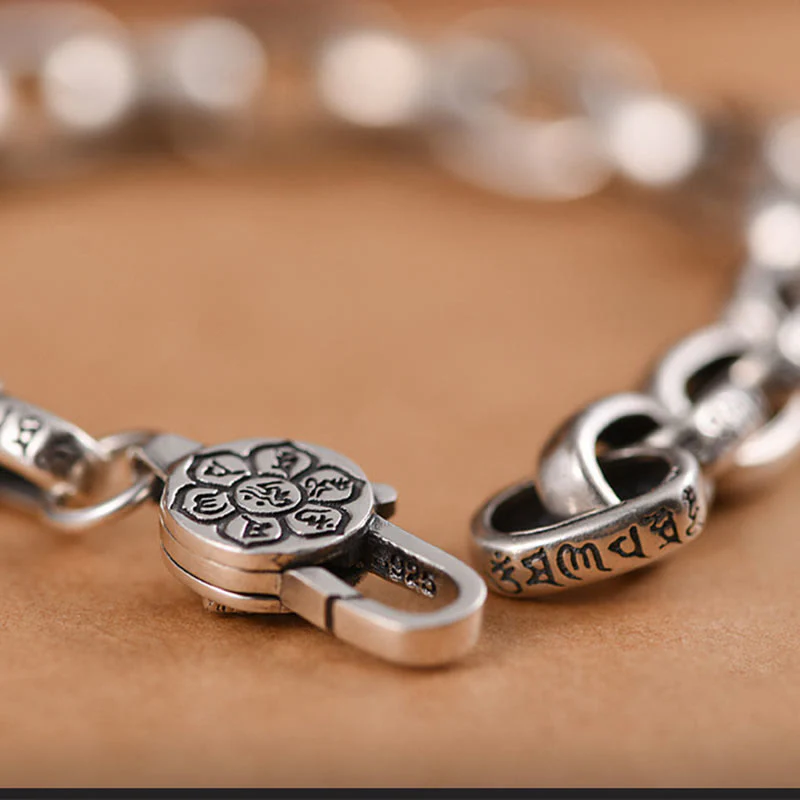 Bracciale Buddha Stones in argento sterling 925 con sei parole vere e saggezza, calma - Image 11