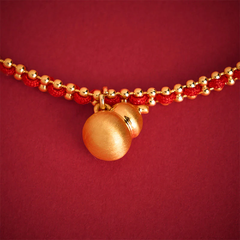 Bracciale Buddha Stones in corda rossa, rame e ottone, zucca, forza e ricchezza - Image 4