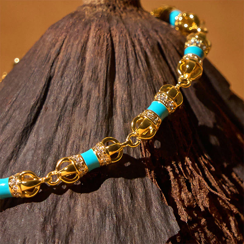 Bracciale Buddha Stones in rame e ottone placcato oro 24k Vajra Wealth Luck - Image 4