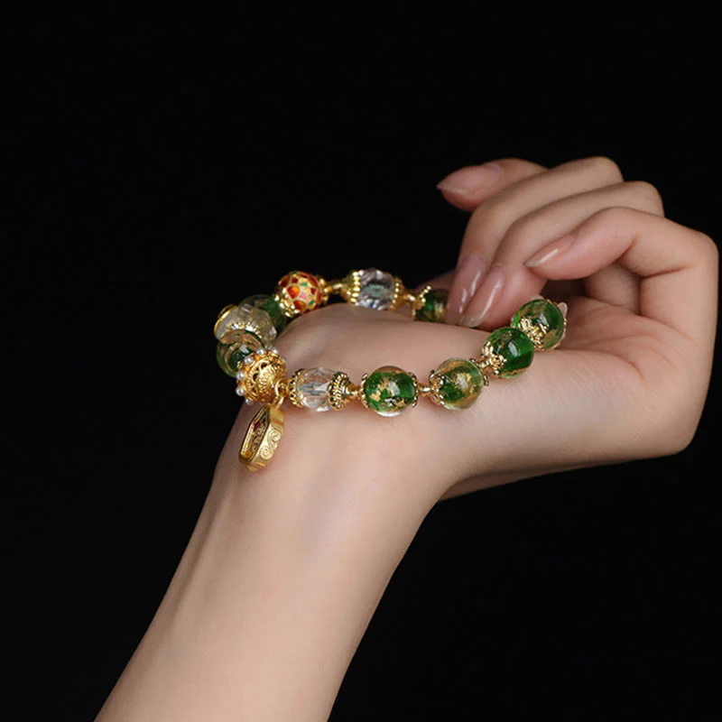 Bracciale Buddha Stones Liuli Glass 925 Sterling Silver Copper Keep Away Evil Spirits - Image 13
