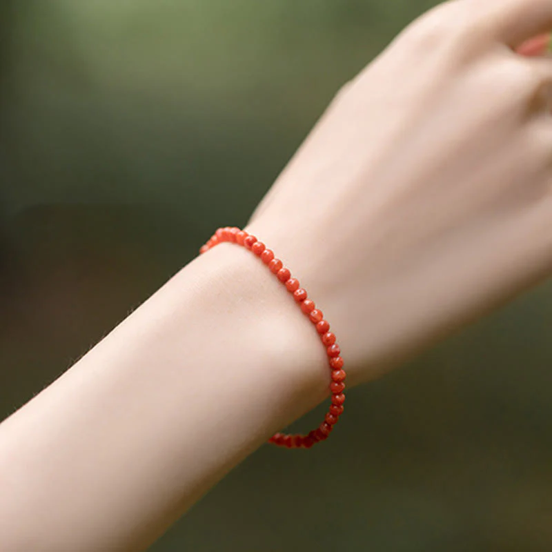 Bracciale Buddha Stones Natural Cherry Persimmon Red Agate Ultra-sottili Perline Confidence - Image 14