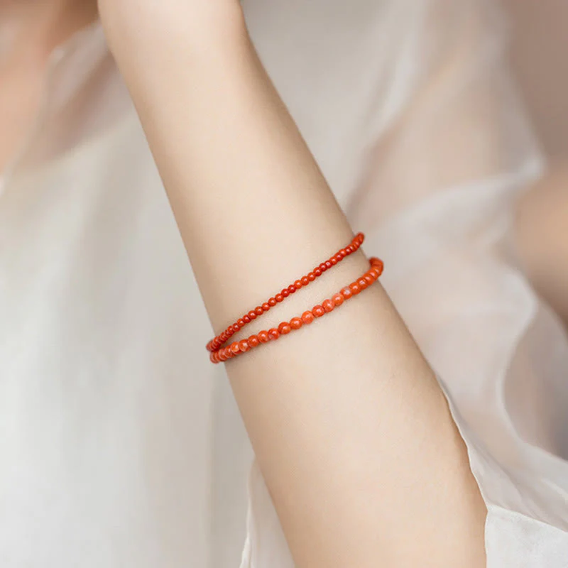 Bracciale Buddha Stones Natural Cherry Persimmon Red Agate Ultra-sottili Perline Confidence - Image 17