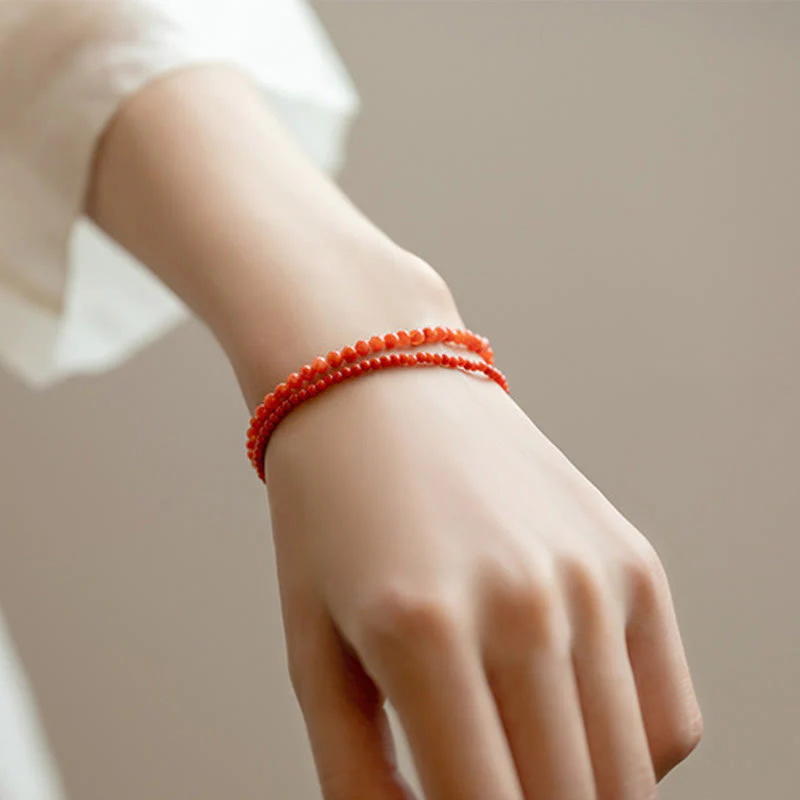 Bracciale Buddha Stones Natural Cherry Persimmon Red Agate Ultra-sottili Perline Confidence - Image 18