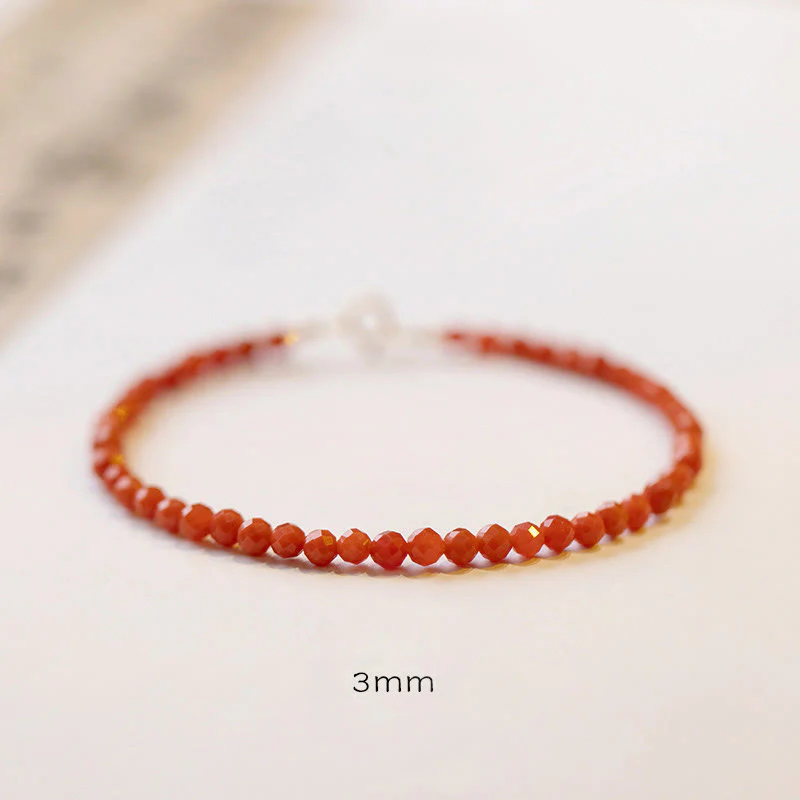 Bracciale Buddha Stones Natural Cherry Persimmon Red Agate Ultra-sottili Perline Confidence - Image 19