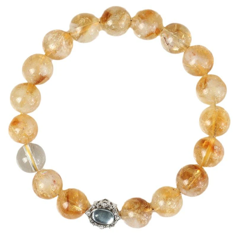 Bracciale Buddha Stones Natural Citrino Rutilato Quarzo Prosperità - Image 8