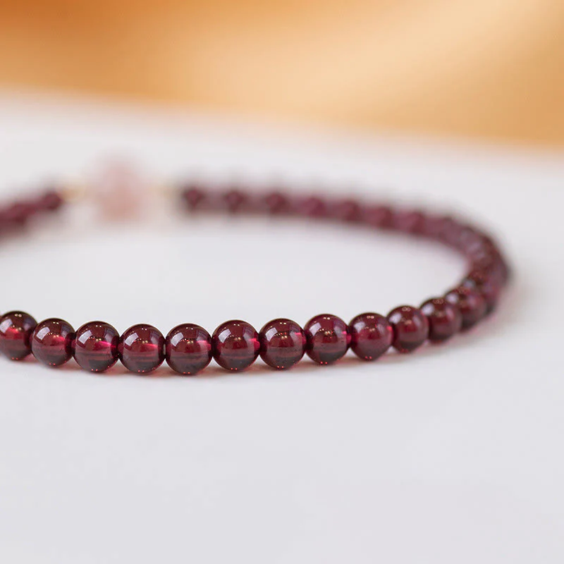 Bracciale Buddha Stones Natural Garnet Strawberry Quartz Calm - Image 5