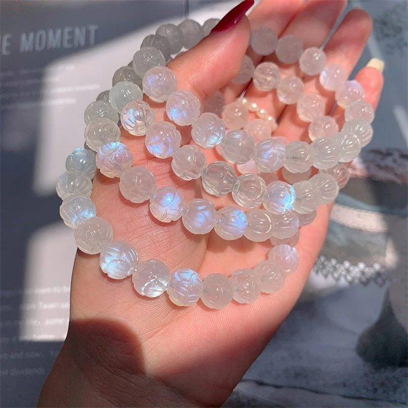 Bracciale Buddha Stones Natural Moonstone Lotus Love - Image 3