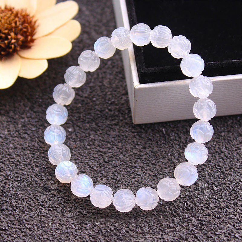 Bracciale Buddha Stones Natural Moonstone Lotus Love - Image 5