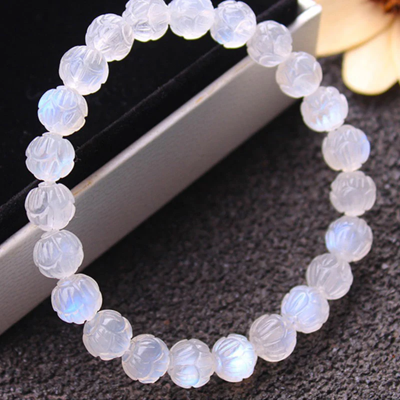Bracciale Buddha Stones Natural Moonstone Lotus Love - Image 7