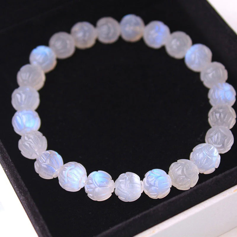 Bracciale Buddha Stones Natural Moonstone Lotus Love - Image 8