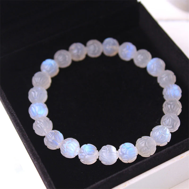 Bracciale Buddha Stones Natural Moonstone Lotus Love - Image 9