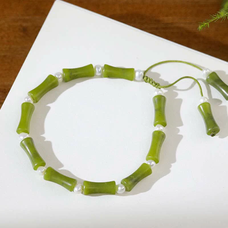 Bracciale Buddha Stones Natural Peridot Bamboo Pattern Love Peace - Image 8