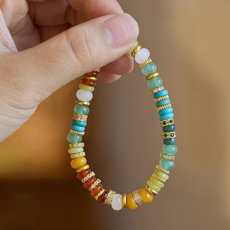 Bracciale Buddha Stones Natural Red Agate Jade Rainbow Confidence - Image 8