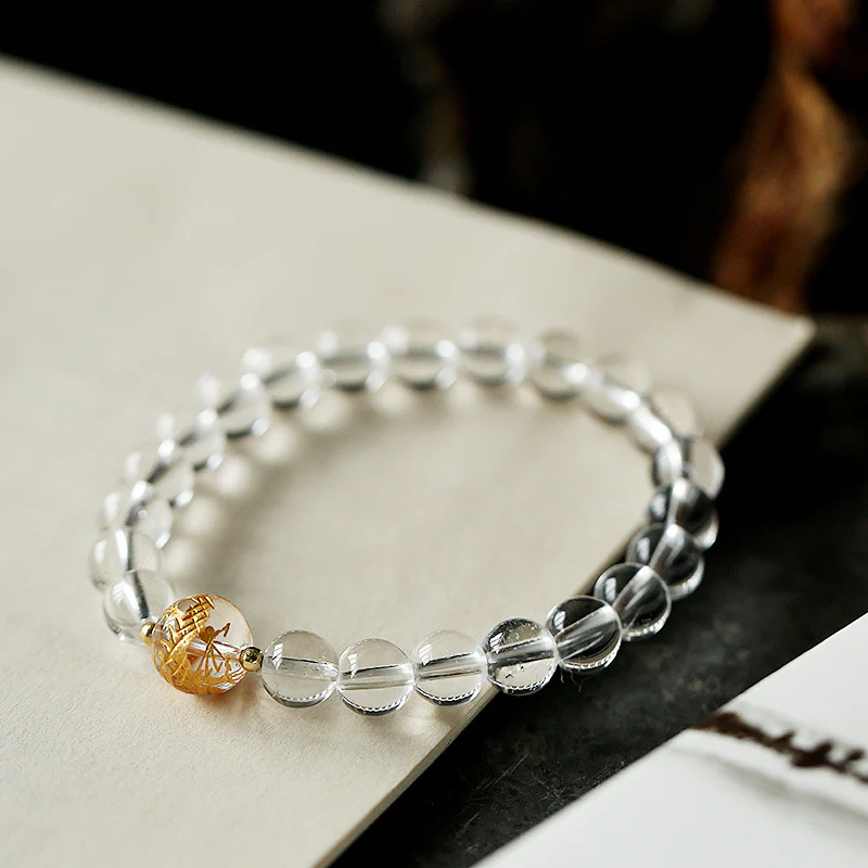 Bracciale Buddha Stones Naturale Ossidiana Nera Cristallo Bianco Onice Nero Forza Drago - Image 11