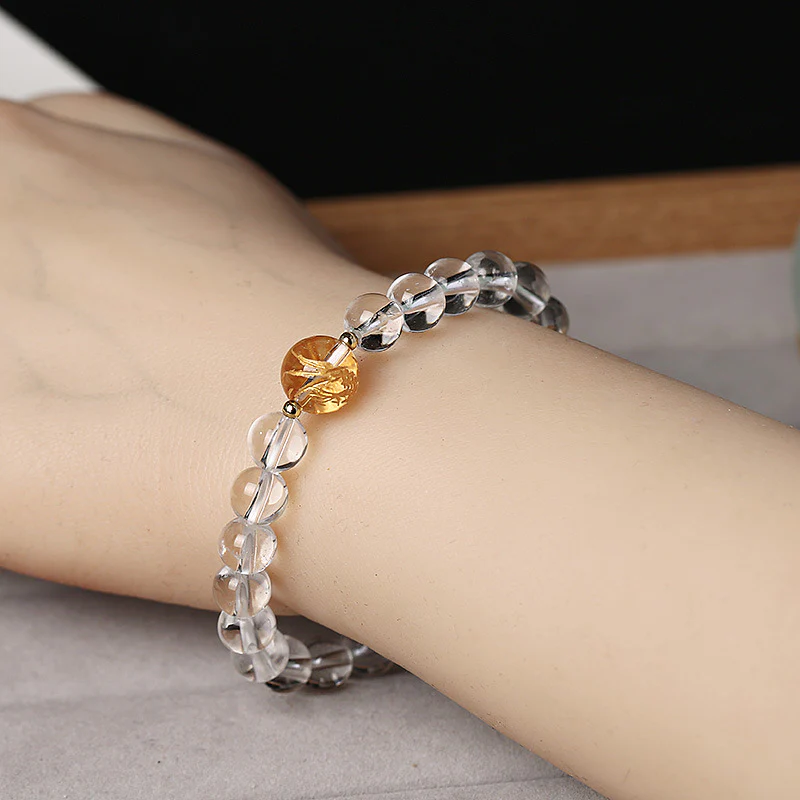 Bracciale Buddha Stones Naturale Ossidiana Nera Cristallo Bianco Onice Nero Forza Drago - Image 12