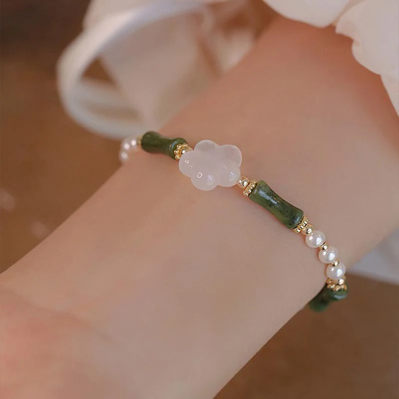 Bracciale Buddha Stones Peridot Bamboo Flower Agata Perla Pace - Image 5
