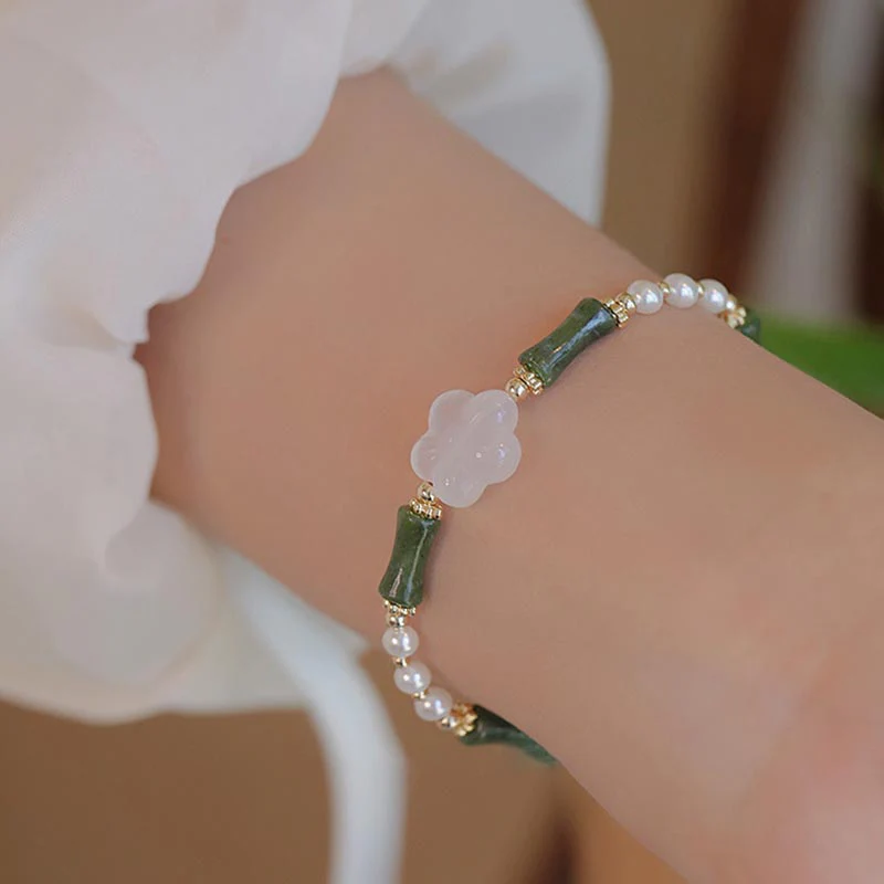 Bracciale Buddha Stones Peridot Bamboo Flower Agata Perla Pace - Image 6