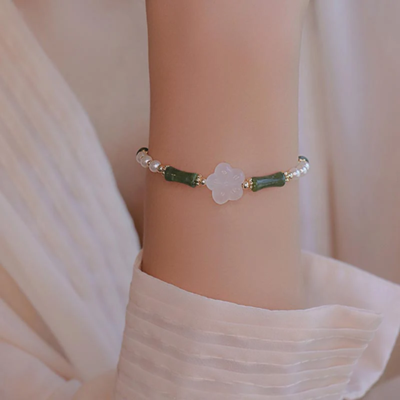 Bracciale Buddha Stones Peridot Bamboo Flower Agata Perla Pace - Image 7