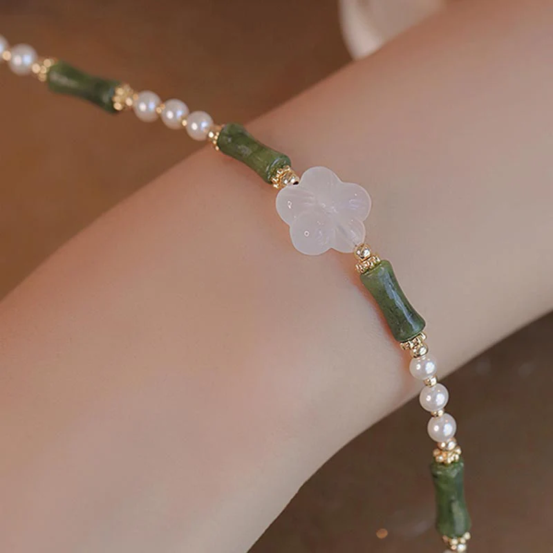 Bracciale Buddha Stones Peridot Bamboo Flower Agata Perla Pace - Image 8