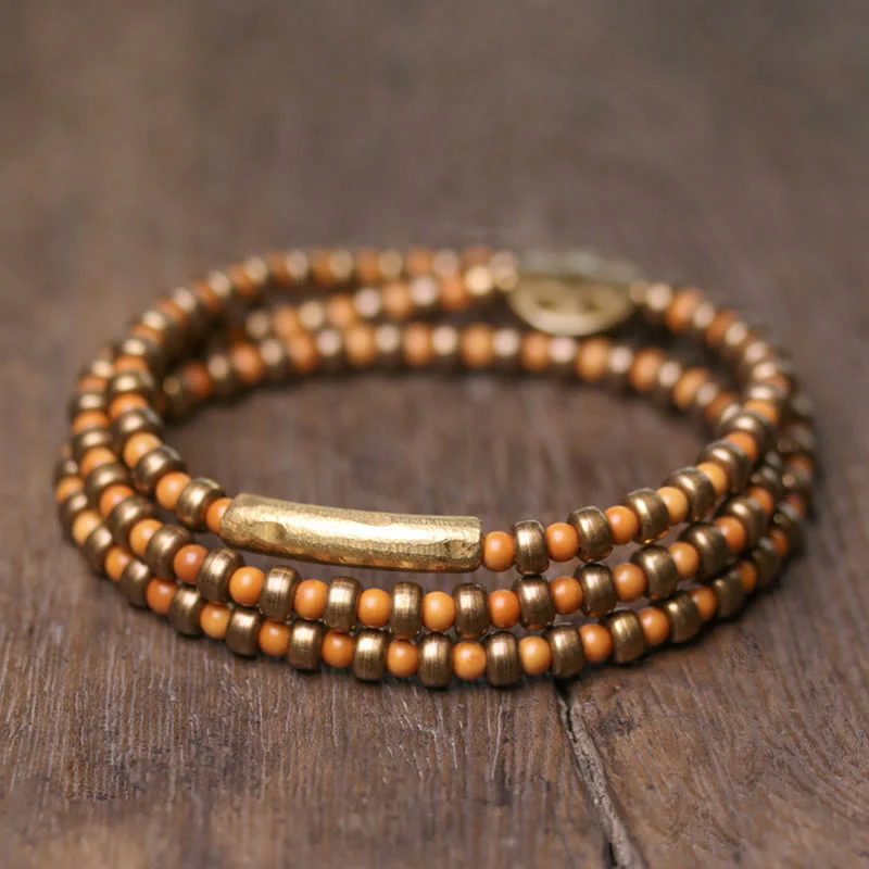 Bracciale Buddha Stones Retro Olive Pit Rame Ricchezza - Image 2