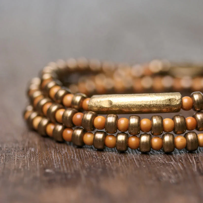 Bracciale Buddha Stones Retro Olive Pit Rame Ricchezza - Image 4