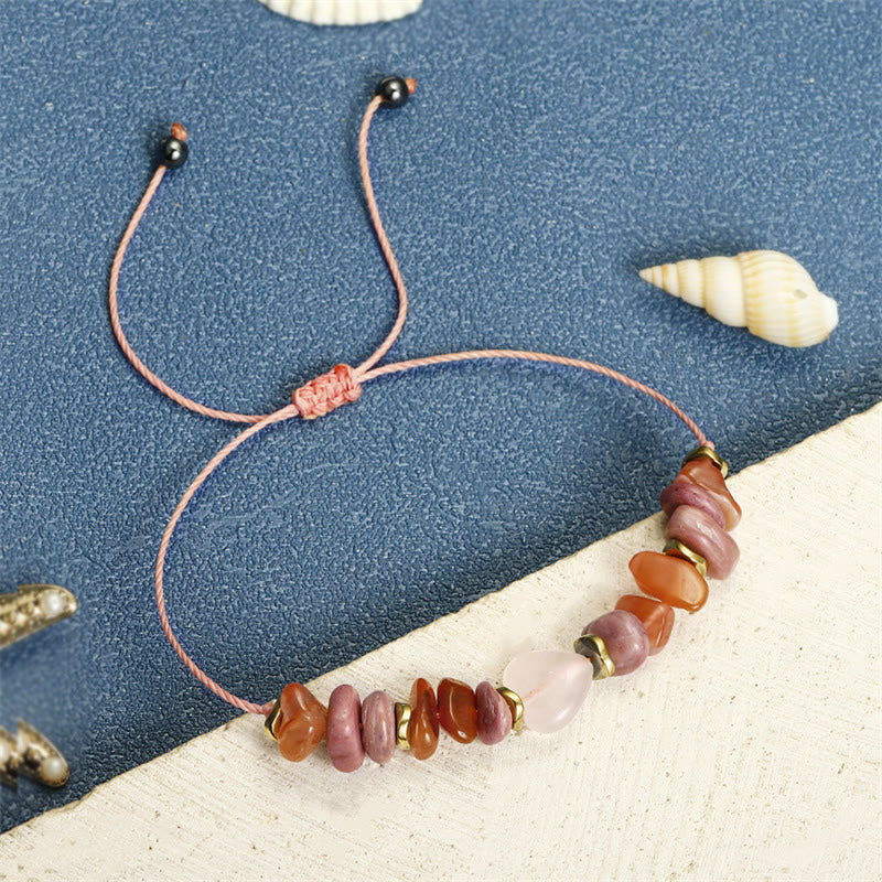 Bracciale Buddha Stones Thinking Of You, Quarzo Rosa, Rodonite, Corniola, Relazioni - Image 12