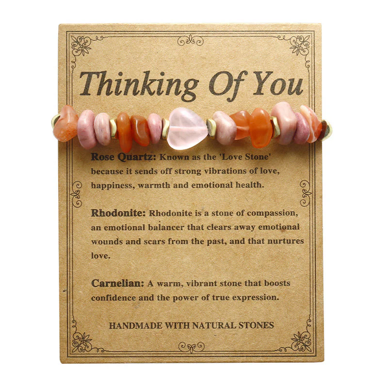 Bracciale Buddha Stones Thinking Of You, Quarzo Rosa, Rodonite, Corniola, Relazioni - Image 14