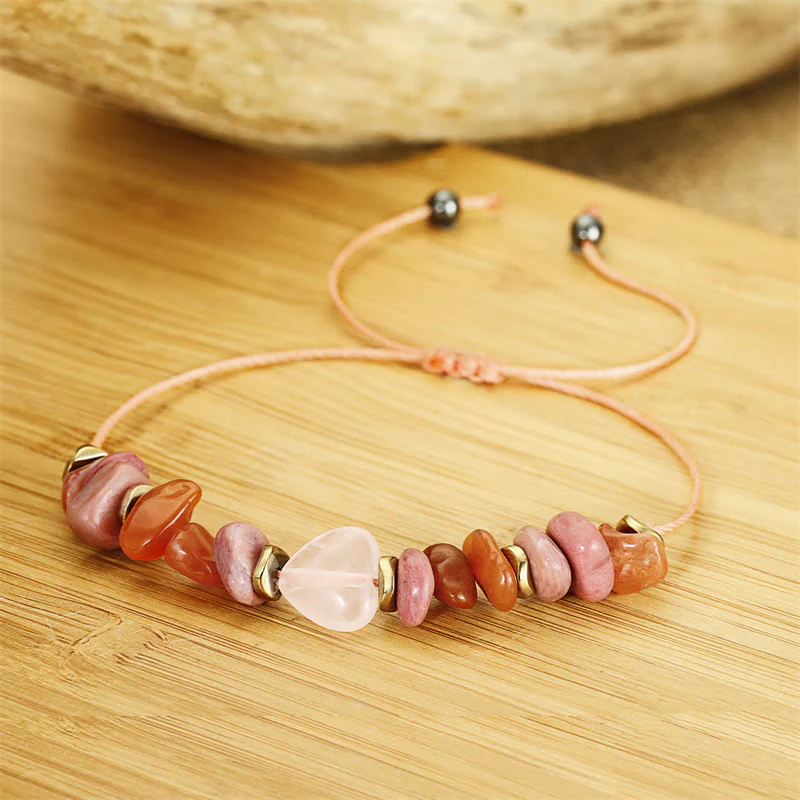 Bracciale Buddha Stones Thinking Of You, Quarzo Rosa, Rodonite, Corniola, Relazioni - Image 5