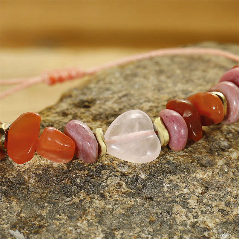 Bracciale Buddha Stones Thinking Of You, Quarzo Rosa, Rodonite, Corniola, Relazioni - Image 8