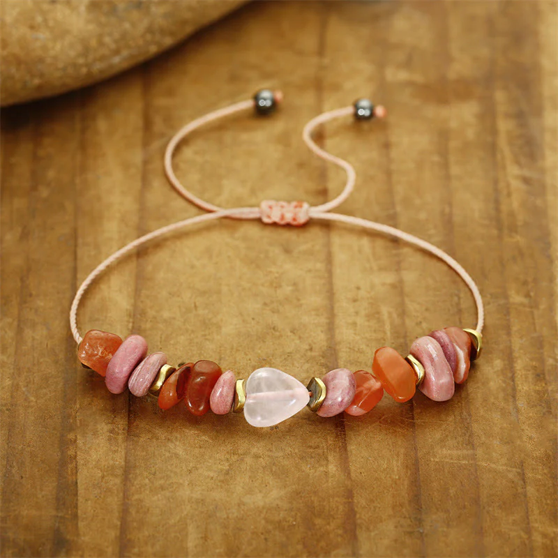Bracciale Buddha Stones Thinking Of You, Quarzo Rosa, Rodonite, Corniola, Relazioni - Image 9