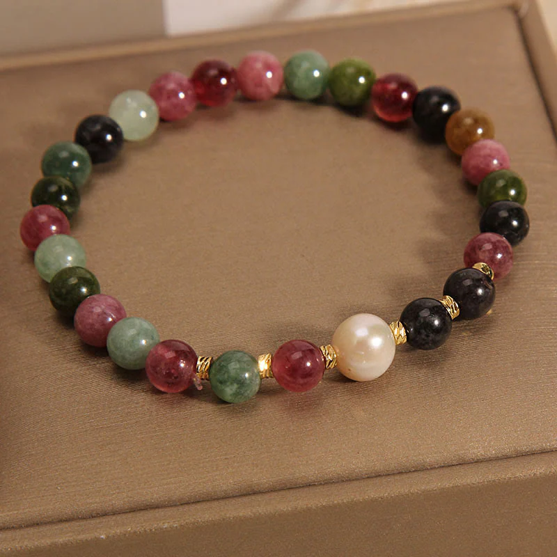 Bracciale Buddha Stones Tormalina Perla Saggezza