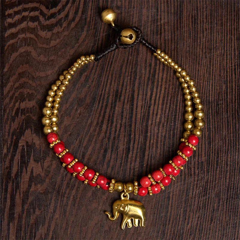 Bracciale Buddha Stones Turquoise Elephant Luck in rame placcato a doppio strato e resistenza - Image 10