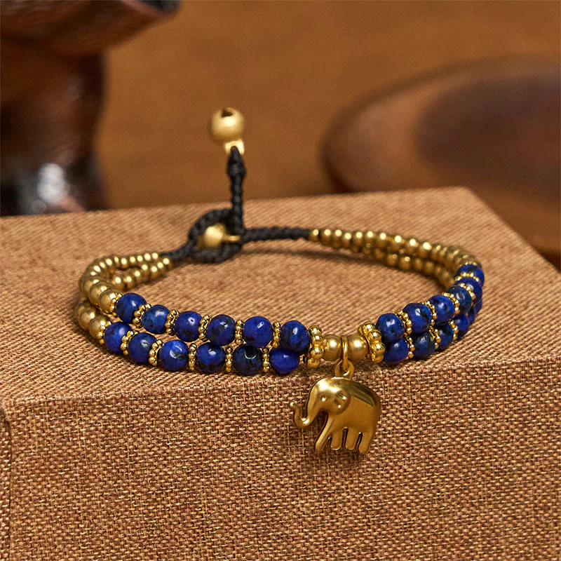 Bracciale Buddha Stones Turquoise Elephant Luck in rame placcato a doppio strato e resistenza - Image 14