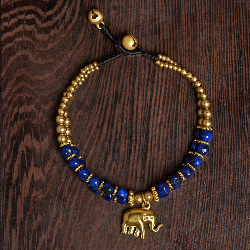 Bracciale Buddha Stones Turquoise Elephant Luck in rame placcato a doppio strato e resistenza - Image 15