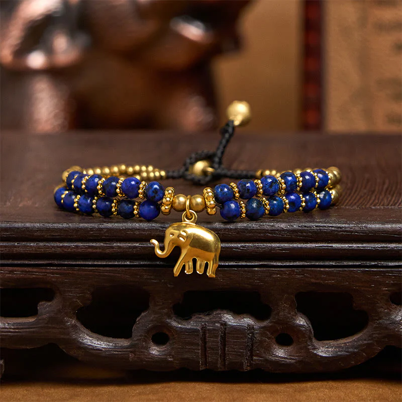 Bracciale Buddha Stones Turquoise Elephant Luck in rame placcato a doppio strato e resistenza - Image 16