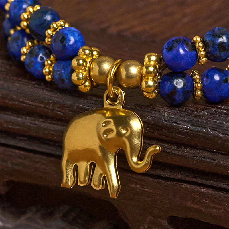 Bracciale Buddha Stones Turquoise Elephant Luck in rame placcato a doppio strato e resistenza - Image 17